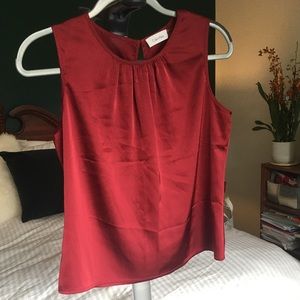 Calvin Klein red silk top